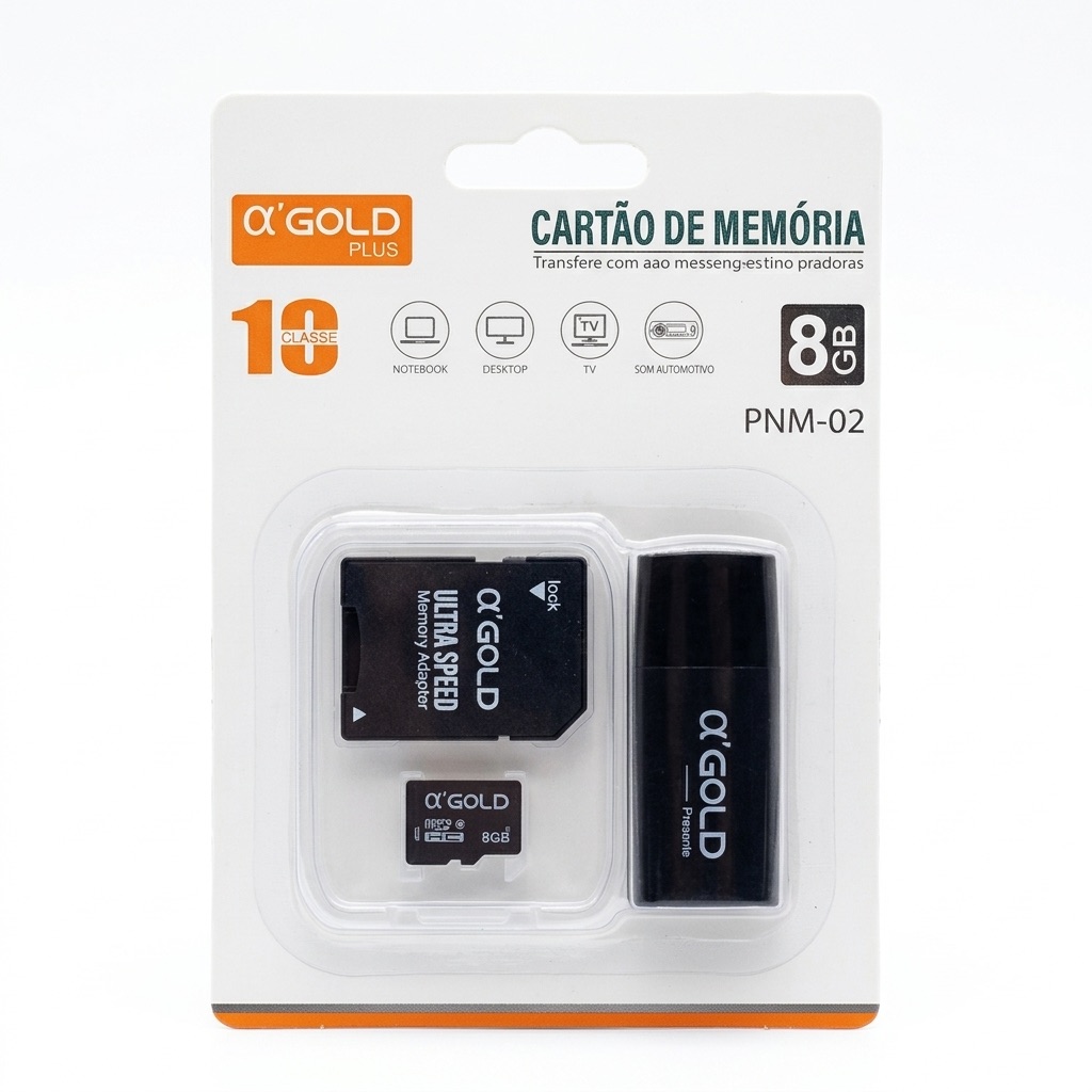 Cartão SD 8GB c/ adaptador 