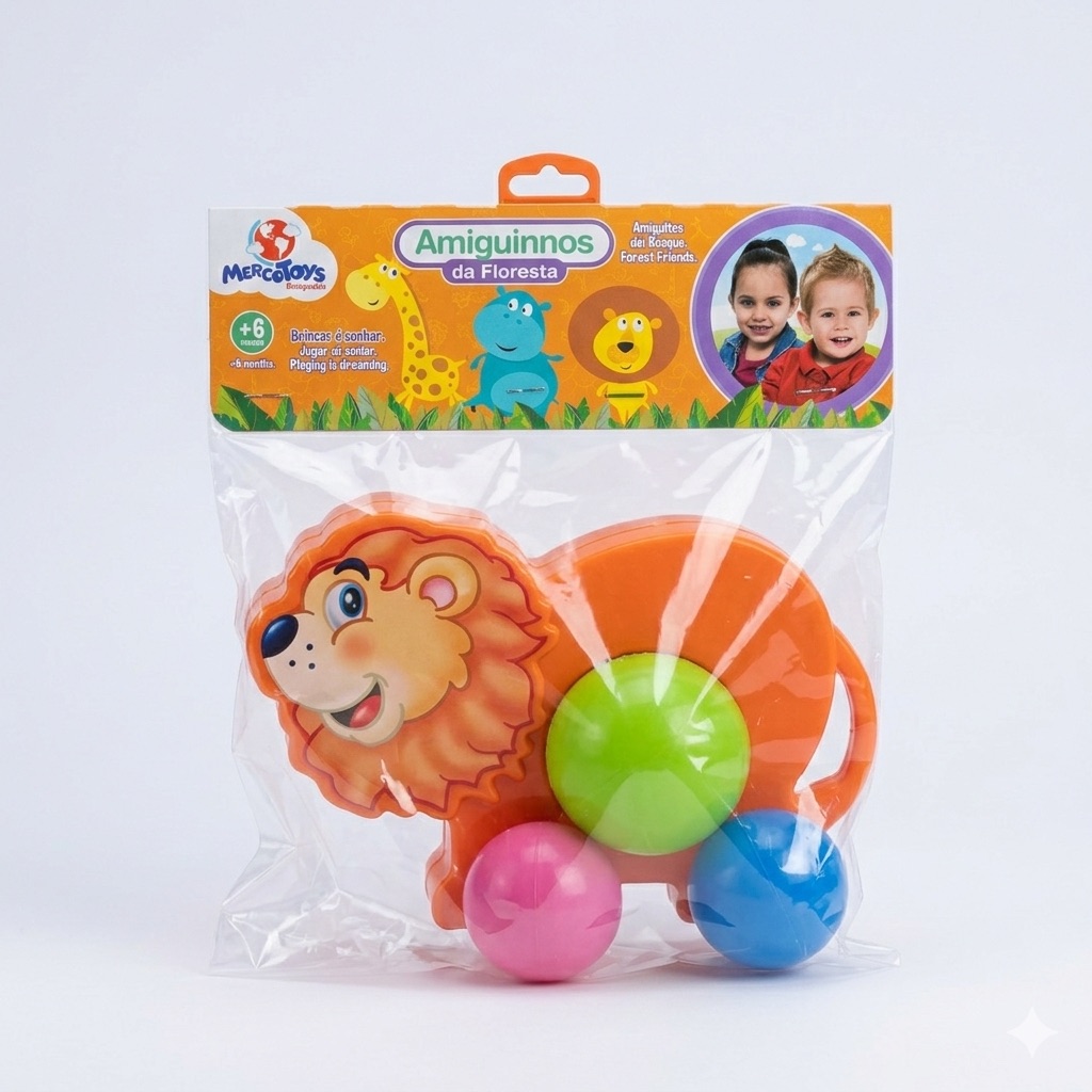 Leão com rodas colorido